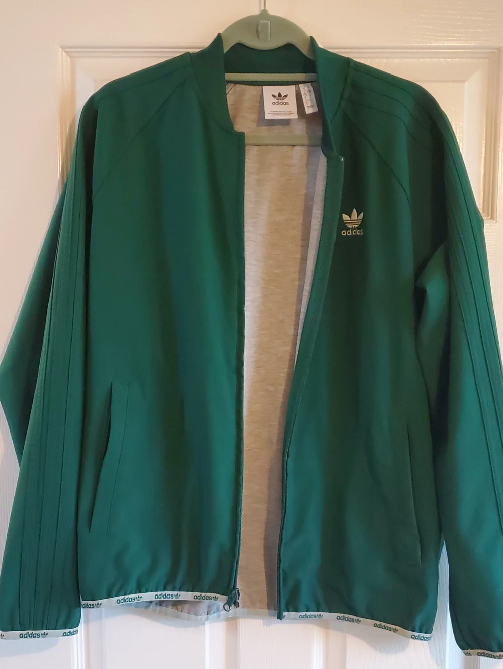 adidas Emerald Green Classic Track Jacket Size L- LIKE NEW